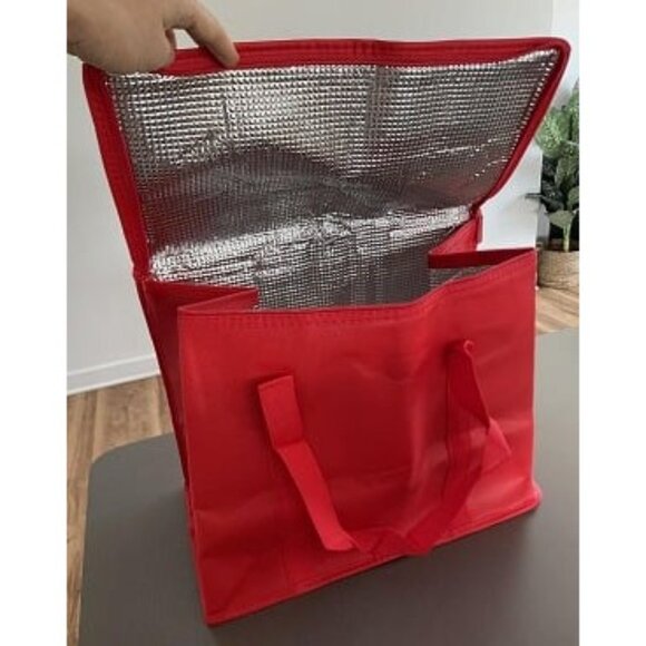 New Beach Bag with Cooler Insulated Insulation Grocery Bags,Shopping Red, Reusab - Picture 2 of 3